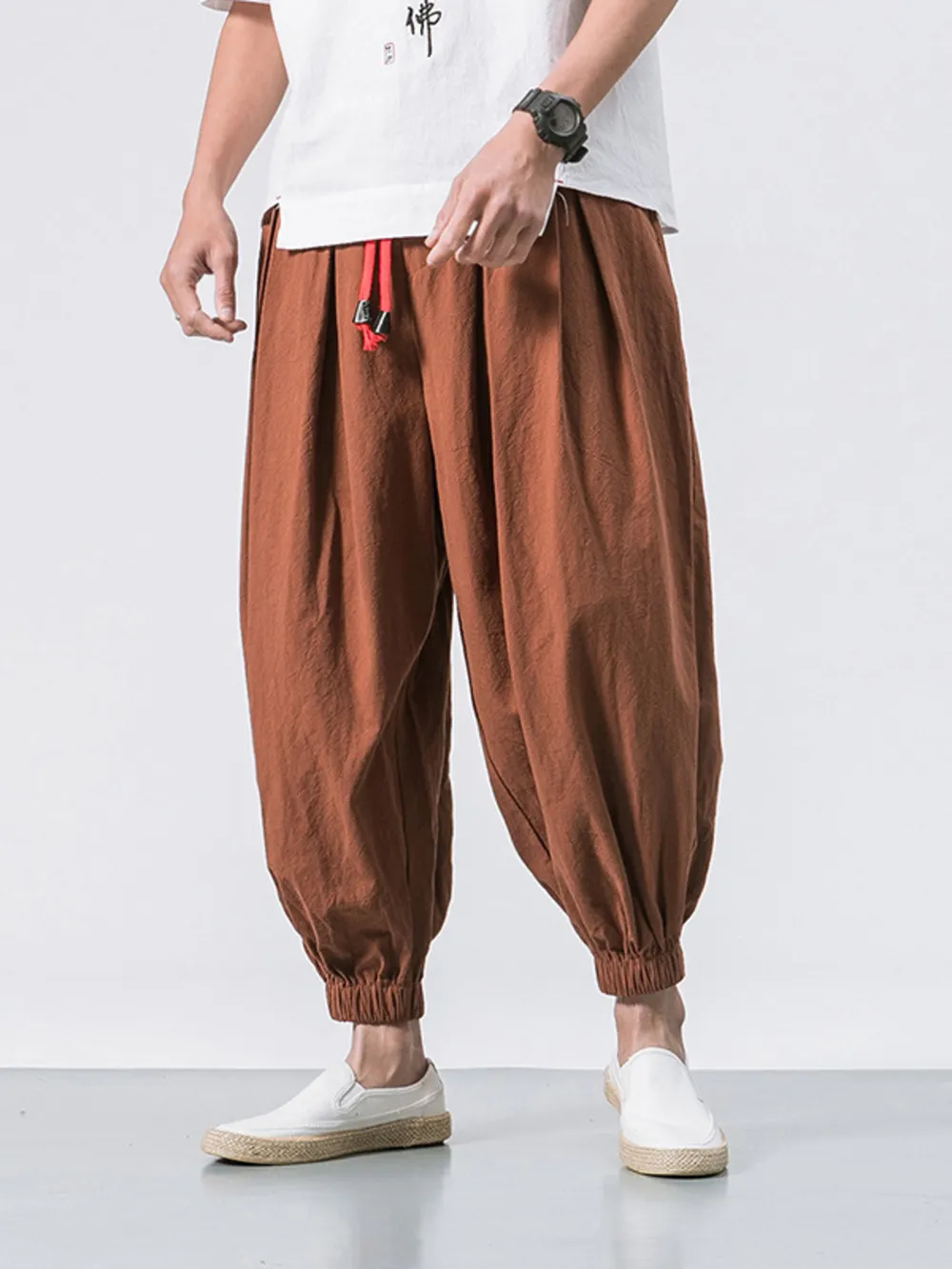 Men's Plus Size Casual Drawstring Joggers, image 2