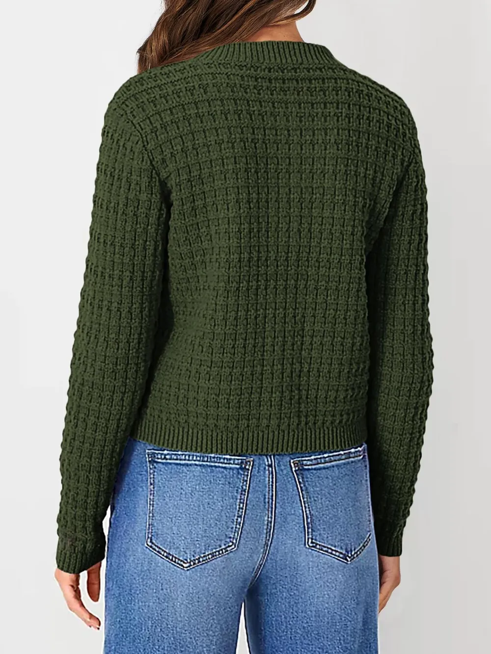 Textured Knit Button-Front Cardigan, image 12