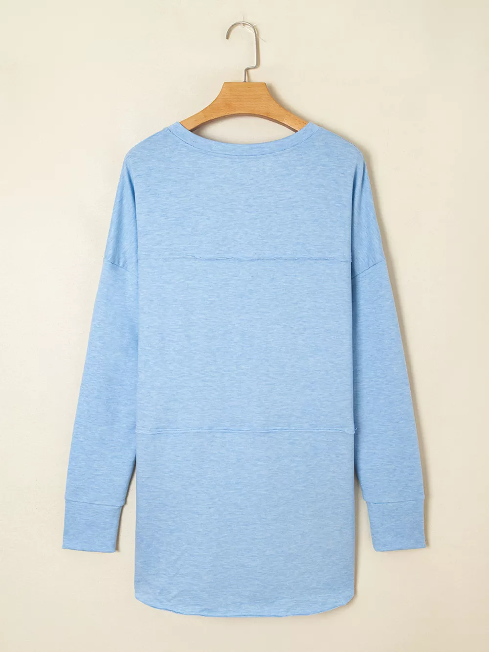 Notched Terry Long Sleeve Top, image 4