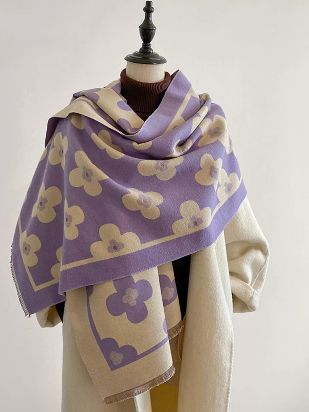 Floral Print Raw Hen Scarf, image 11