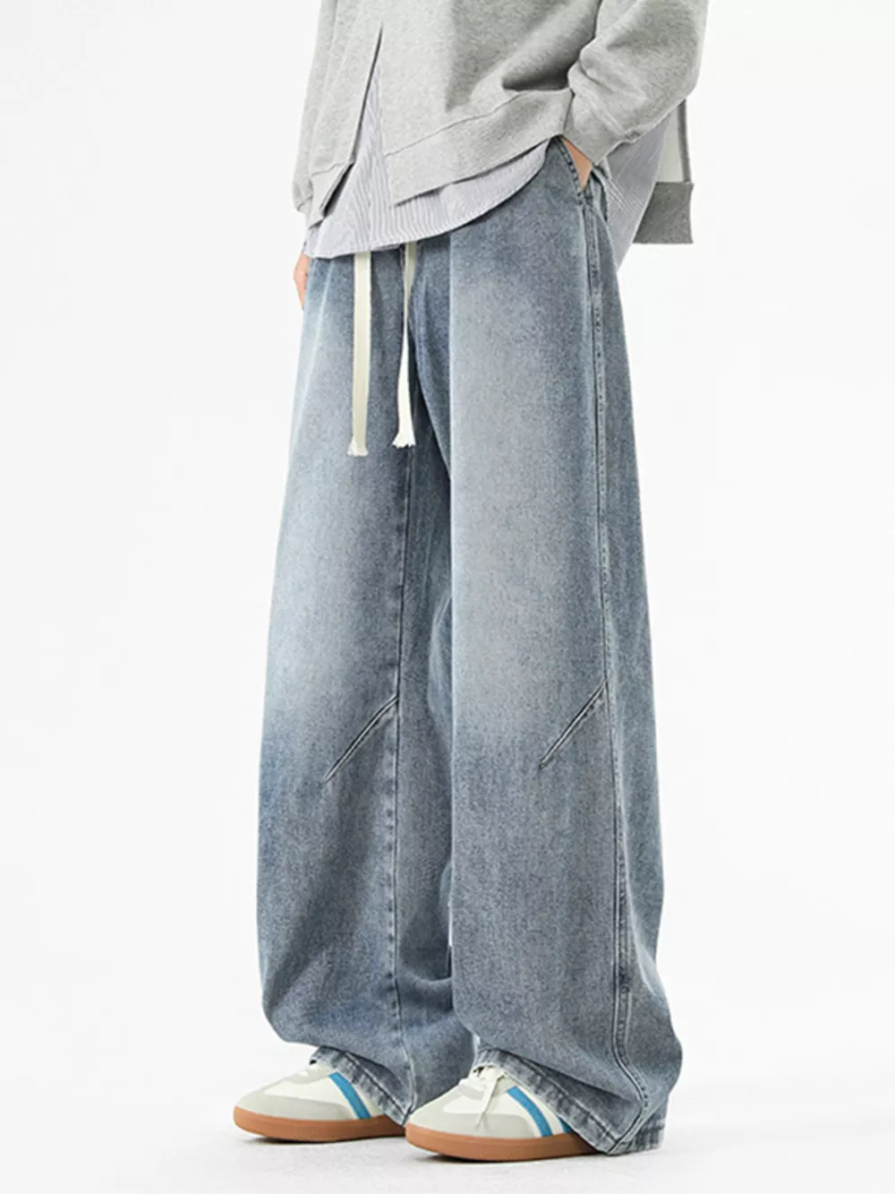 Men's Full Size Wash Wide Leg Jeans Plus Size, image 5