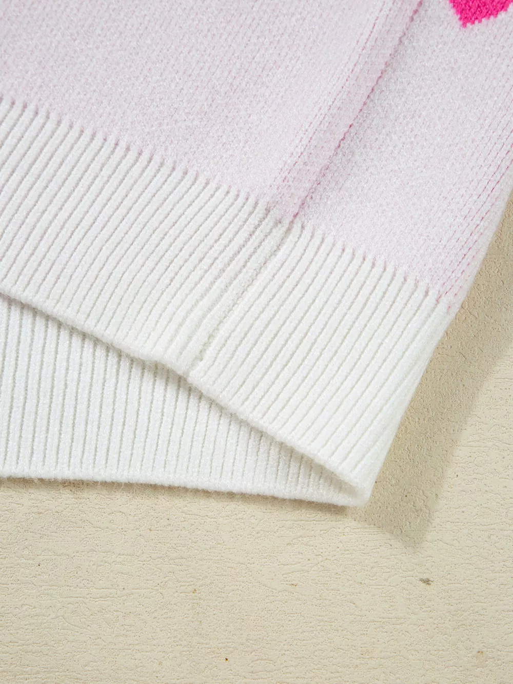 Multicolour Heart Pattern Dropped Shoulder Sweater, image 7