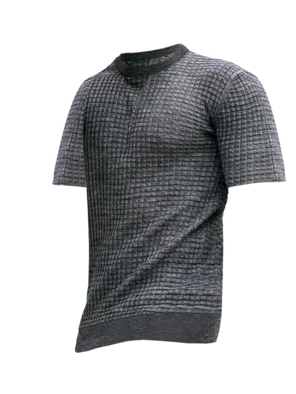 Men's Full Size Textured Knit Short Sleeve T-Shirt Plus Size, image 2