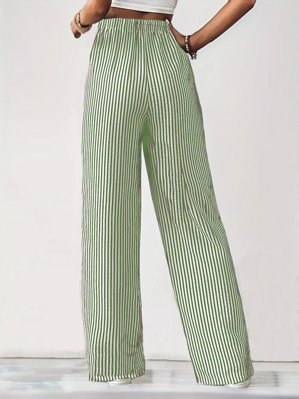 Striped High-Waisted Wide Leg Pants, image 9