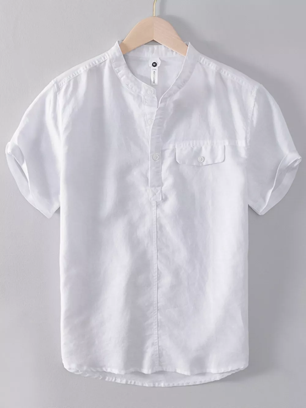 Men's Plus Size Button Detail Short Sleeve Shirt, image 3
