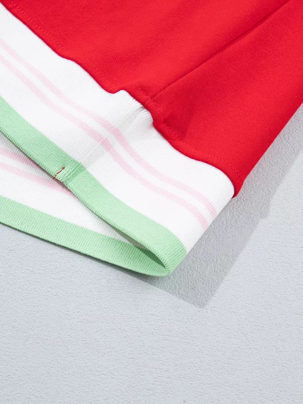 Contrast Striped Trim Baggy Pullover Sweatshirt, image 21