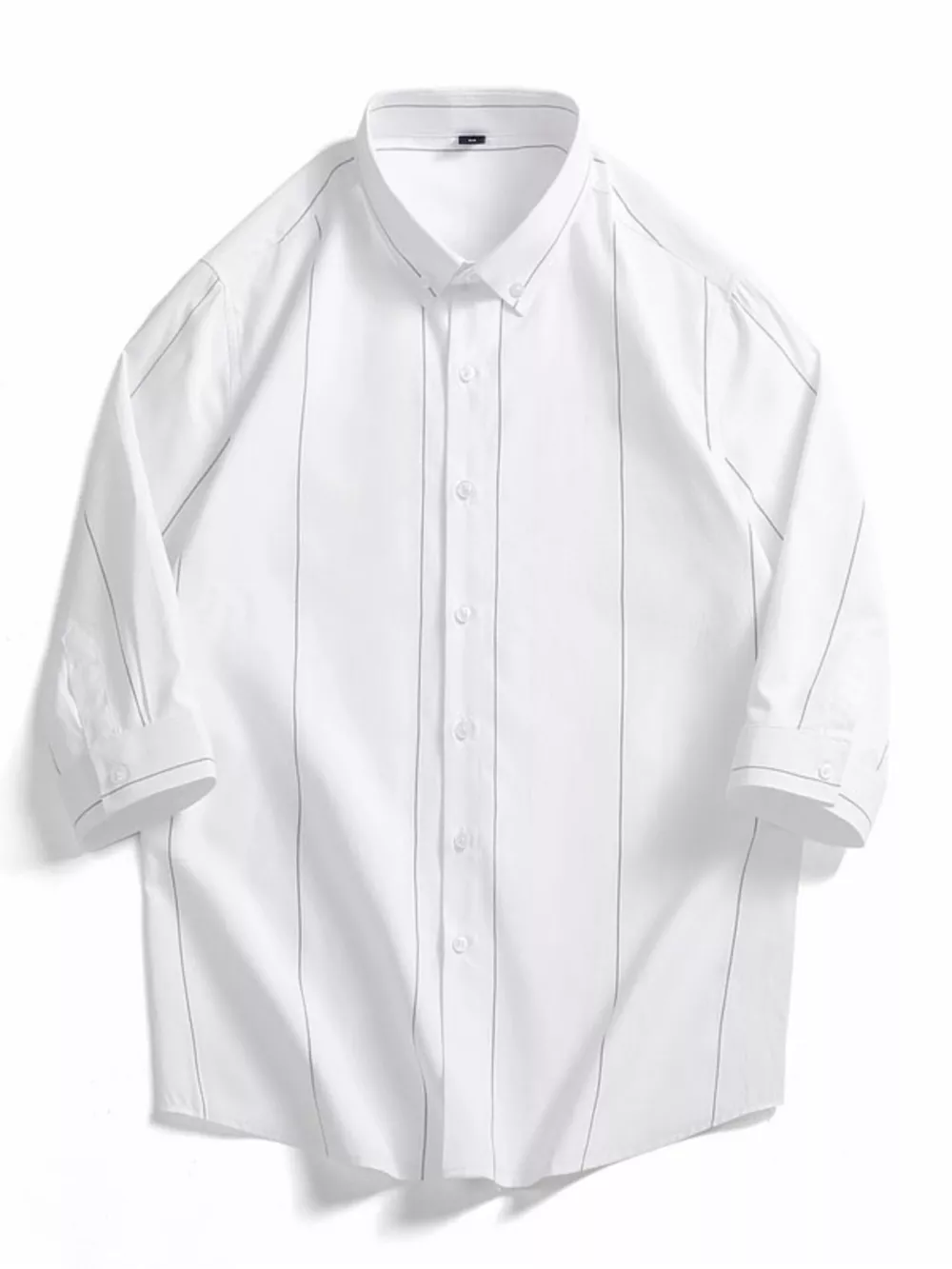 Men's Plus Size Striped Button-Down Shirt, image 4