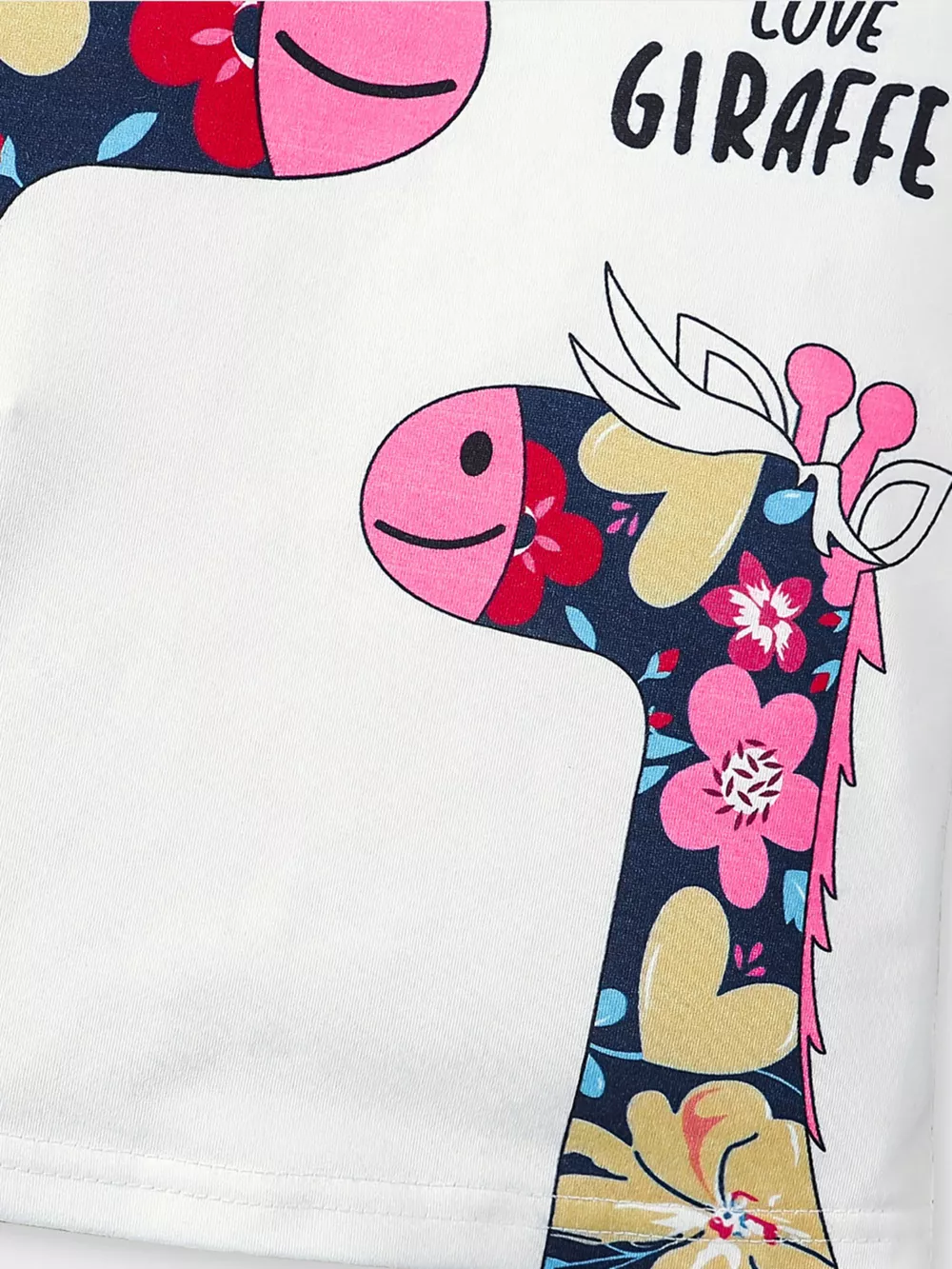 Children's Giraffe Floral Print Tee and Shorts Set, image 4