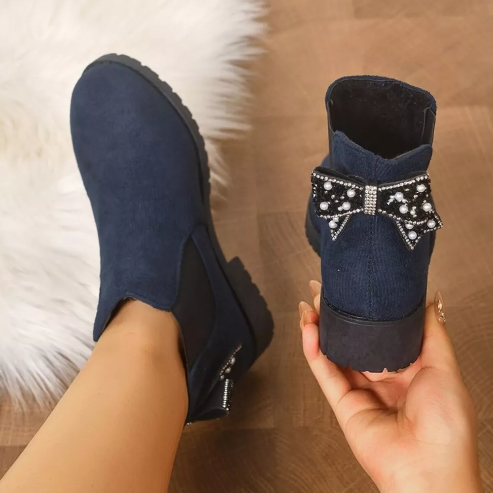 Round Toe Block Heels Boots, image 11