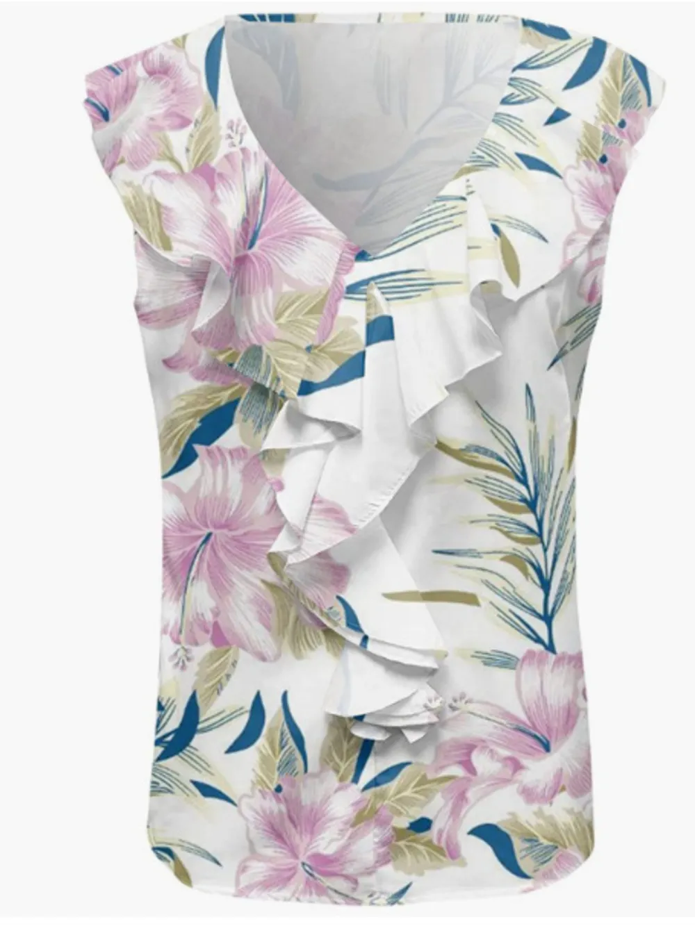 Printed V-Neck Tank, image 4