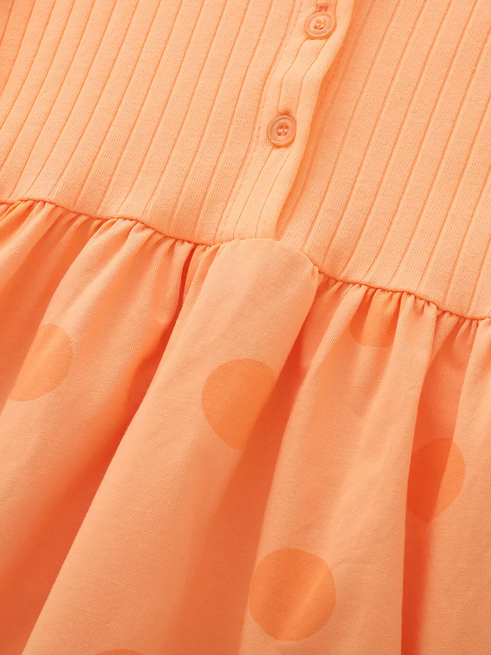 Children's Casual Ribbed Top Polka Dot Dress, image 3