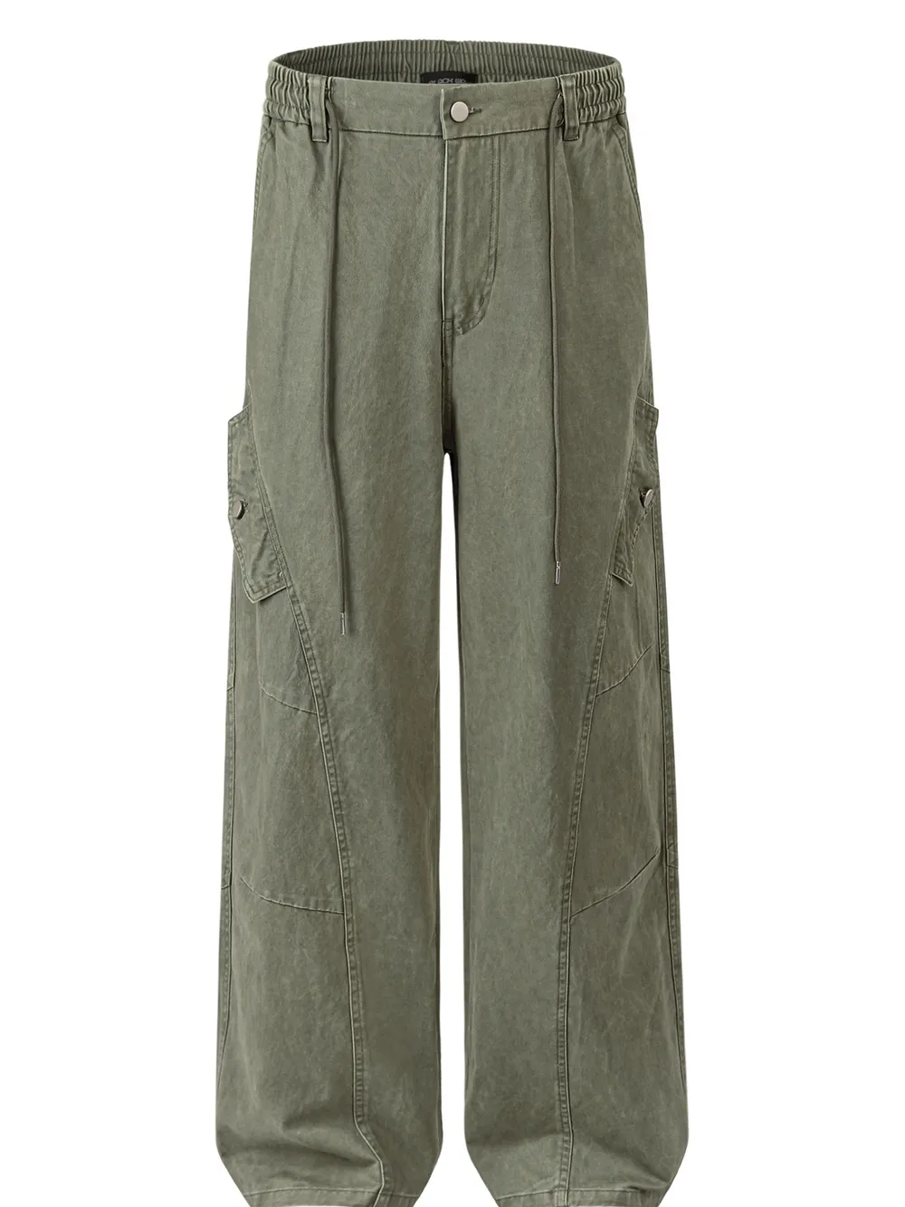 Men's Casual Wide Leg Cargo Pants with Elastic Waistband