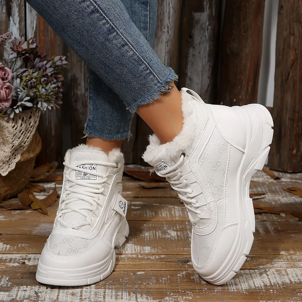 High-Top Platform Chunky Sneaker Boots with Lace-Up, image 14