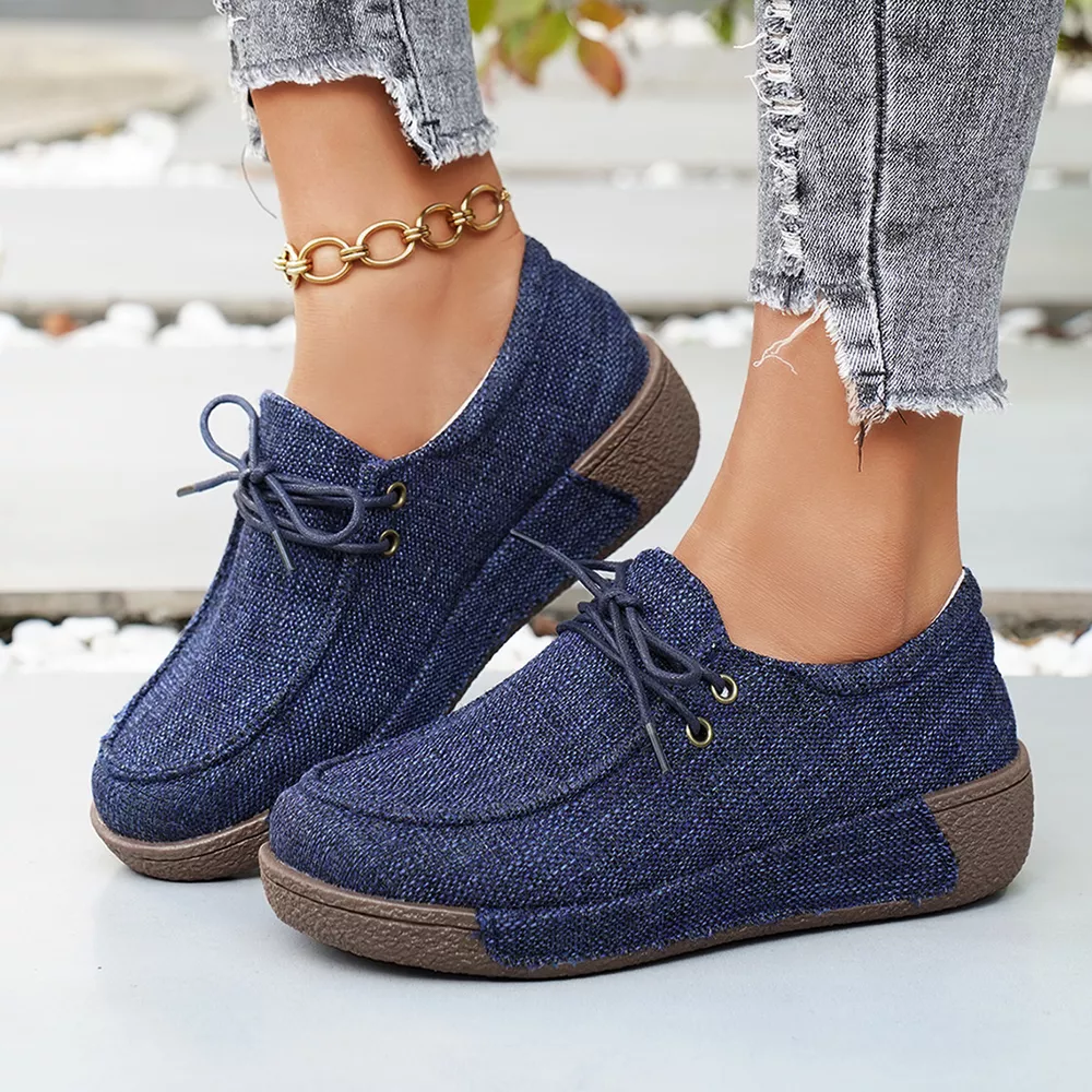 Round Toe Lace-Up Sneakers, image 6