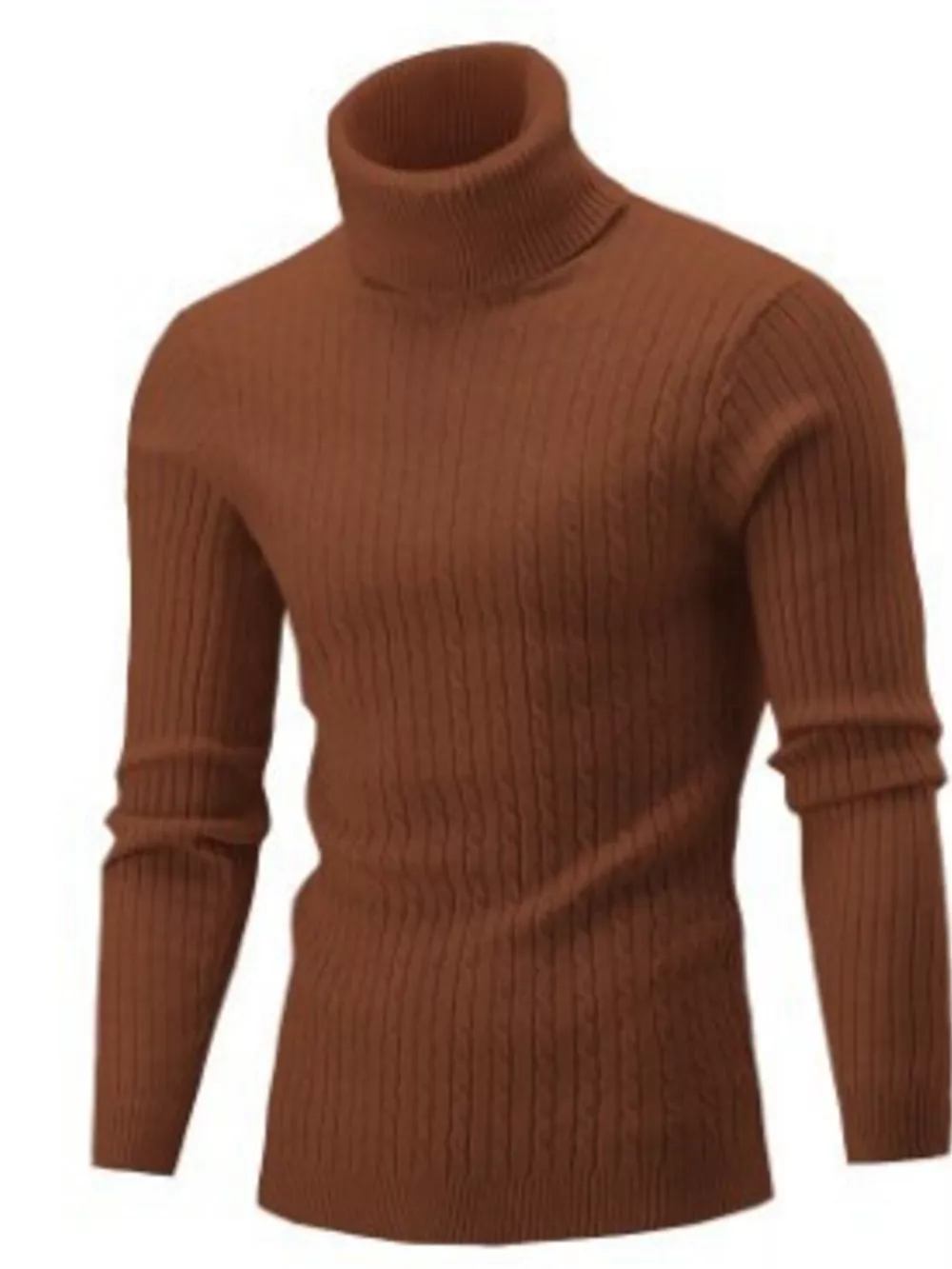 Men's Full Size Classic Cable Knit Turtleneck Sweater Plus Size, image 7