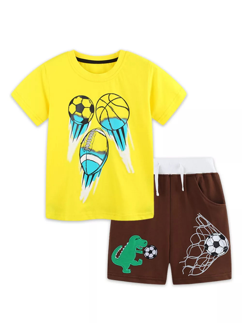 Children's Ball Graphic T-shirt and Shorts Set, image 2