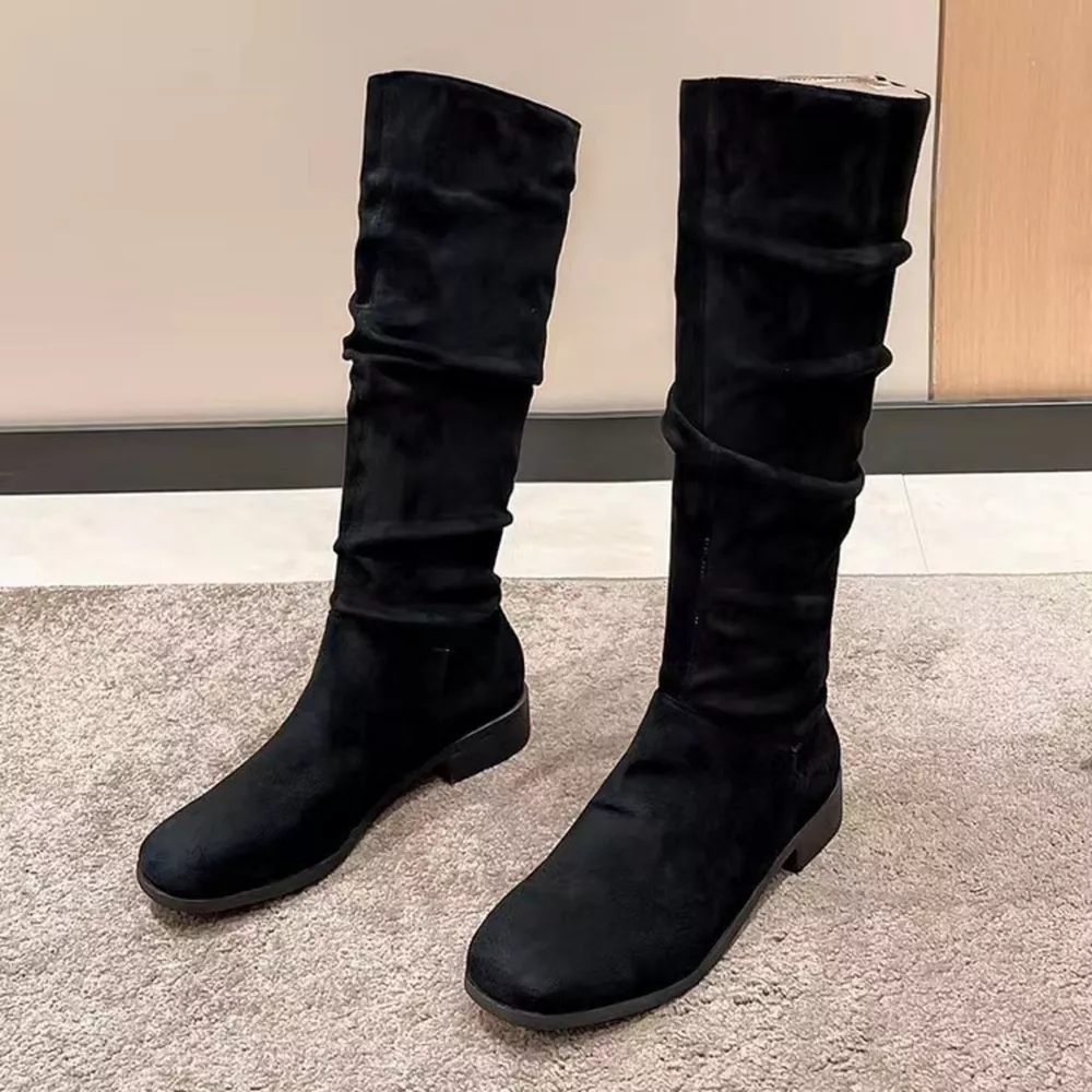 Round Toe Block Heels Boots, image 4