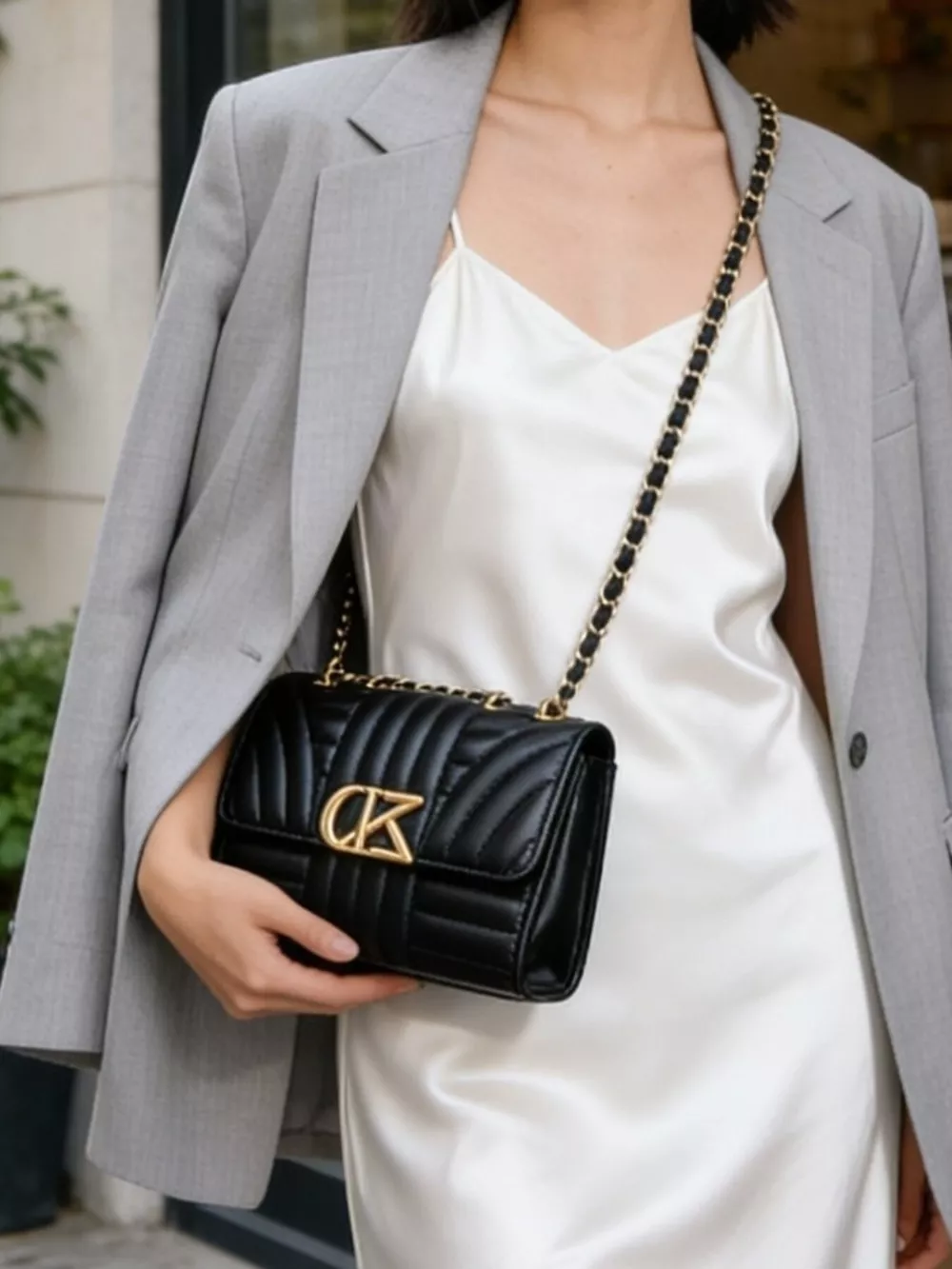 Quilted PU Leather Shoulder Bag, image 2