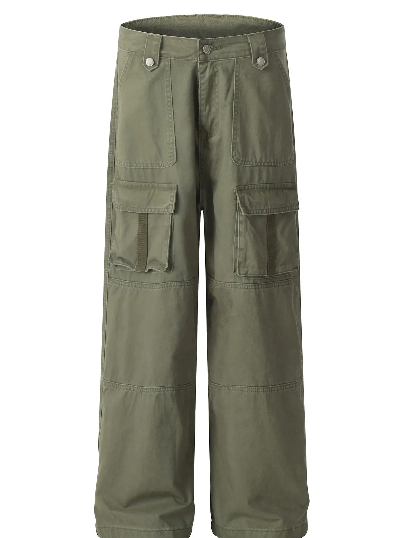 Men's Casual Cargo Wide Leg Pants with Multiple Pockets, image 4