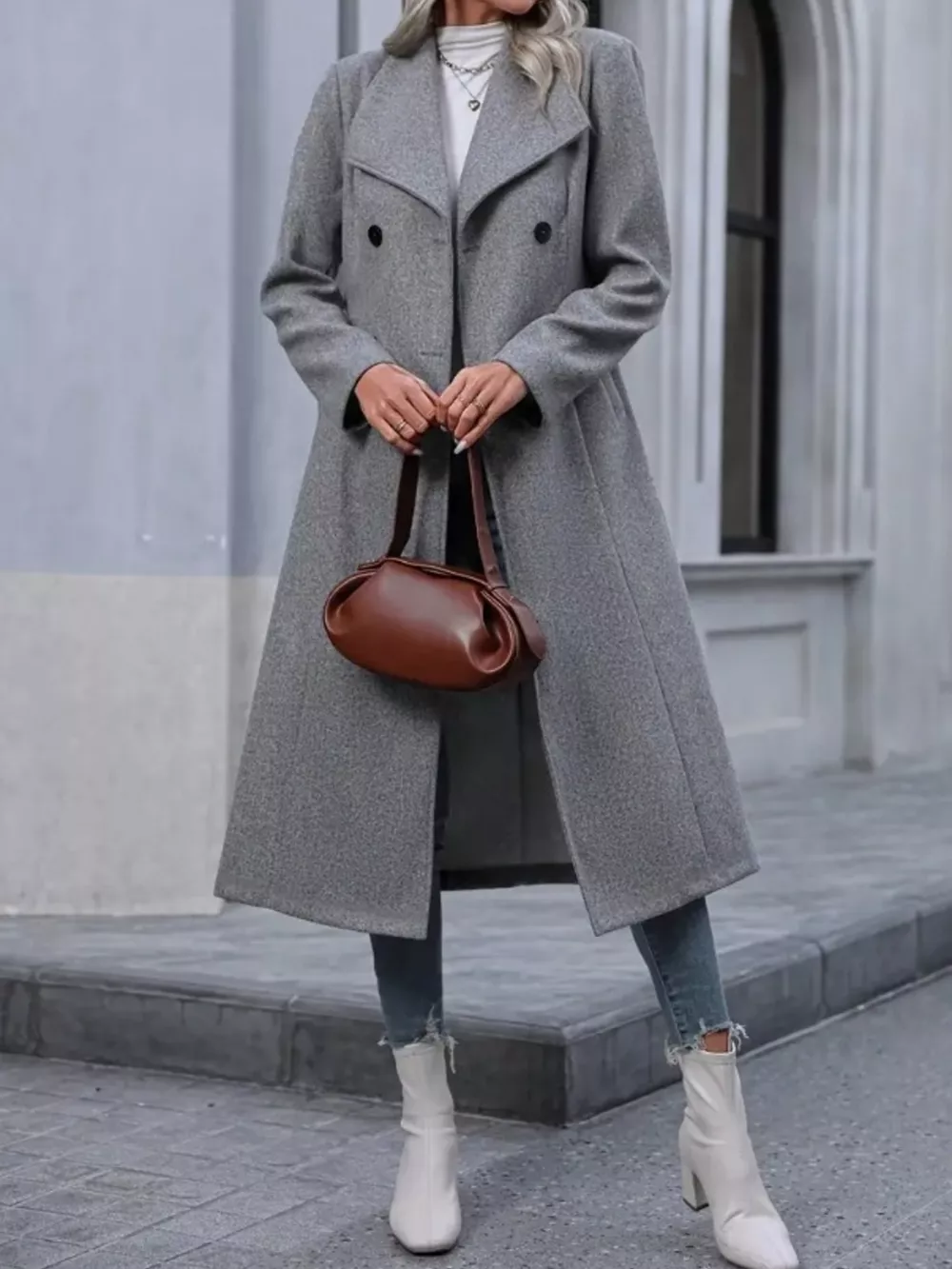 Double-Breasted Longline Overcoat, image 4