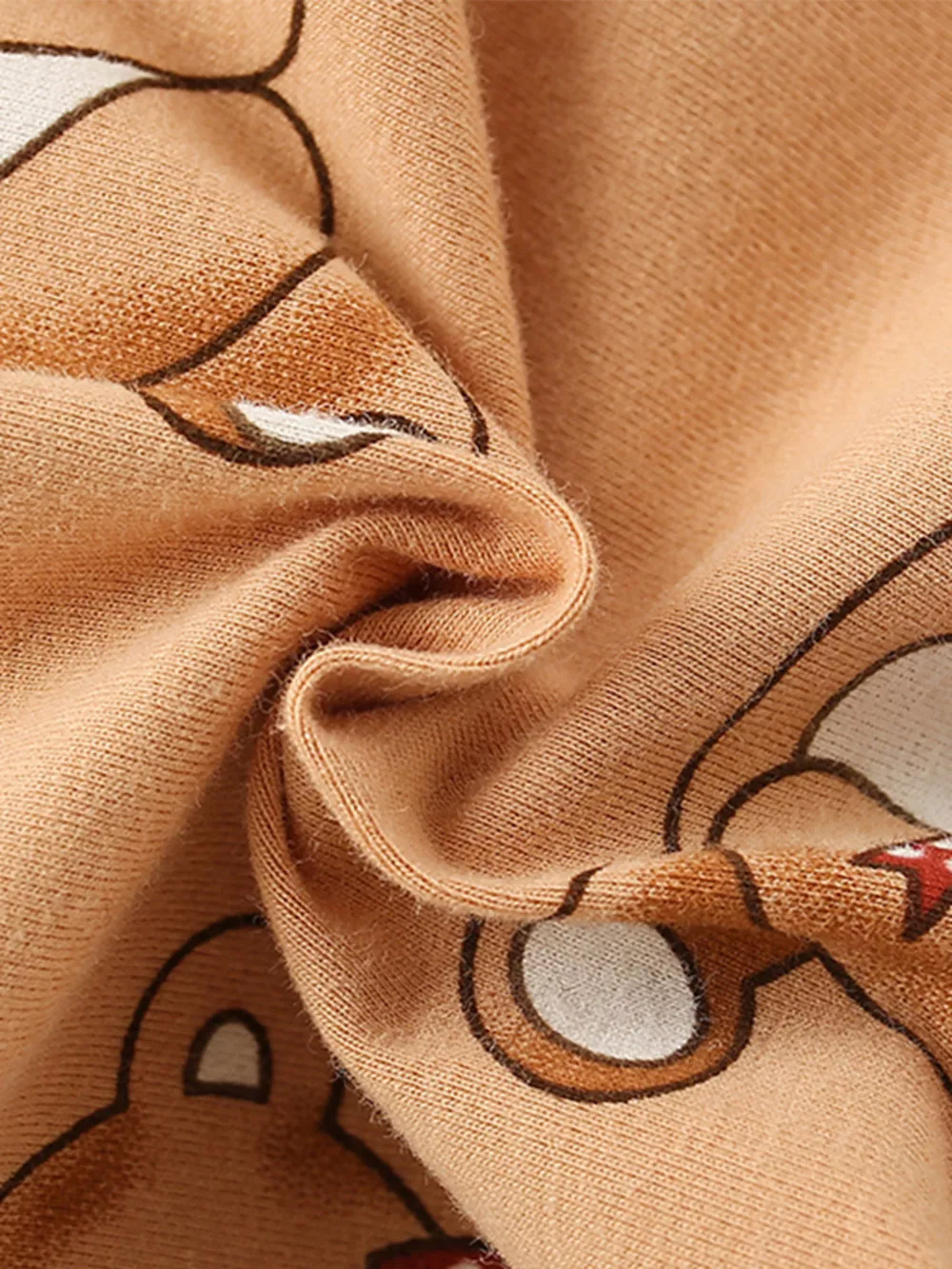 Children's Cute Bear Print Ruffle Hem Casual Dress, image 4