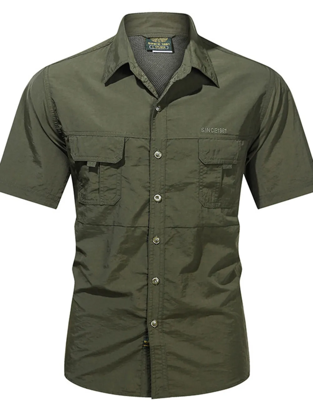 Men's Plus Size Lightweight Button Up Short Sleeve Shirt