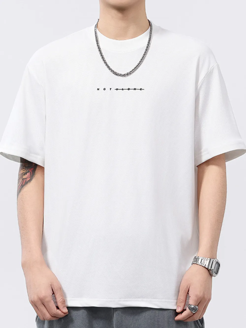 Men's Plus Size Round Neck Short Sleeve T-Shirt, image 3