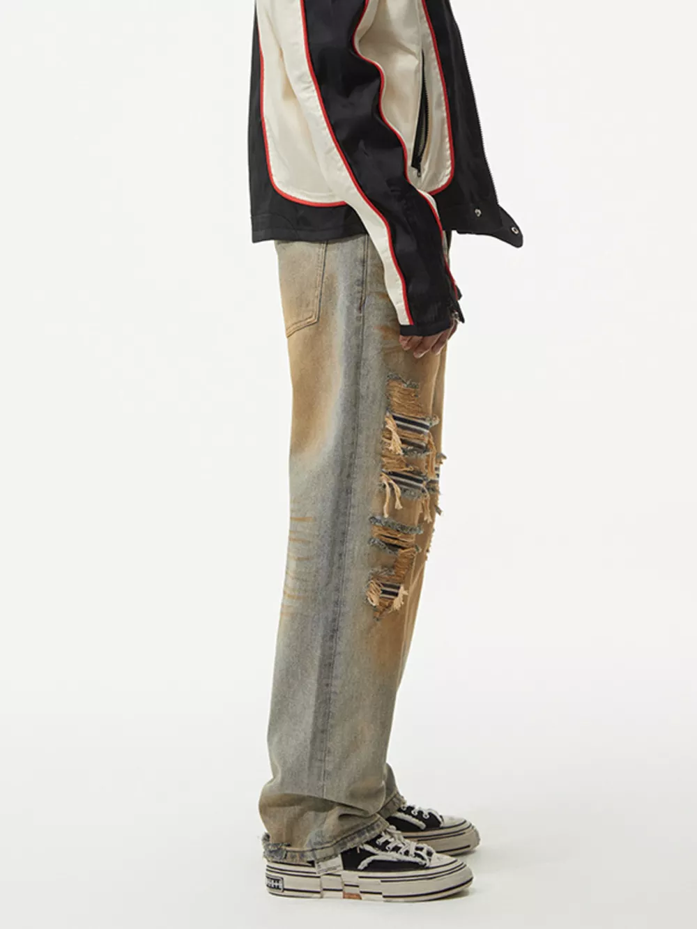 Men's Distressed Loose Fit Jeans, image 5