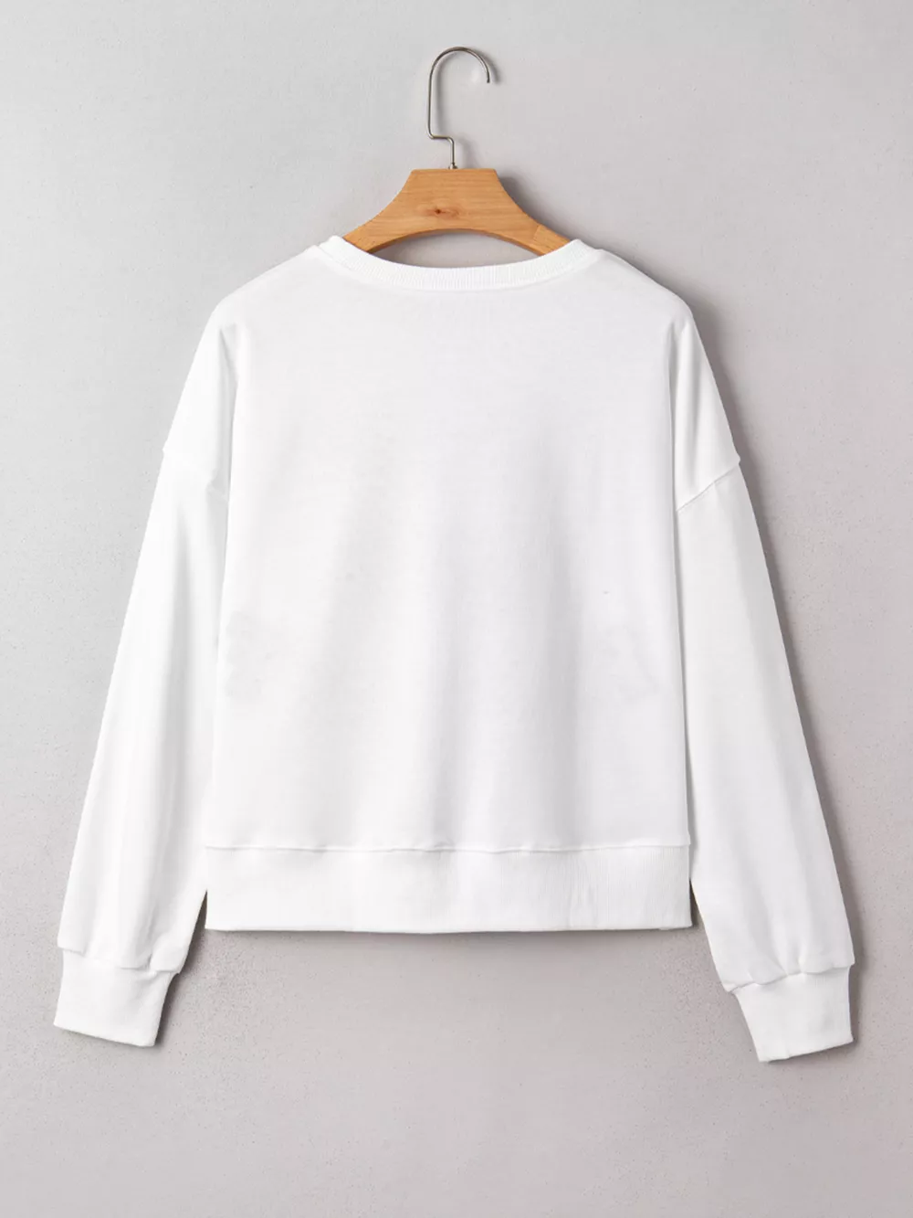 CLASSY UNTIL KICKOFF Plush Letter Patched Loose Sweatshirt, image 6