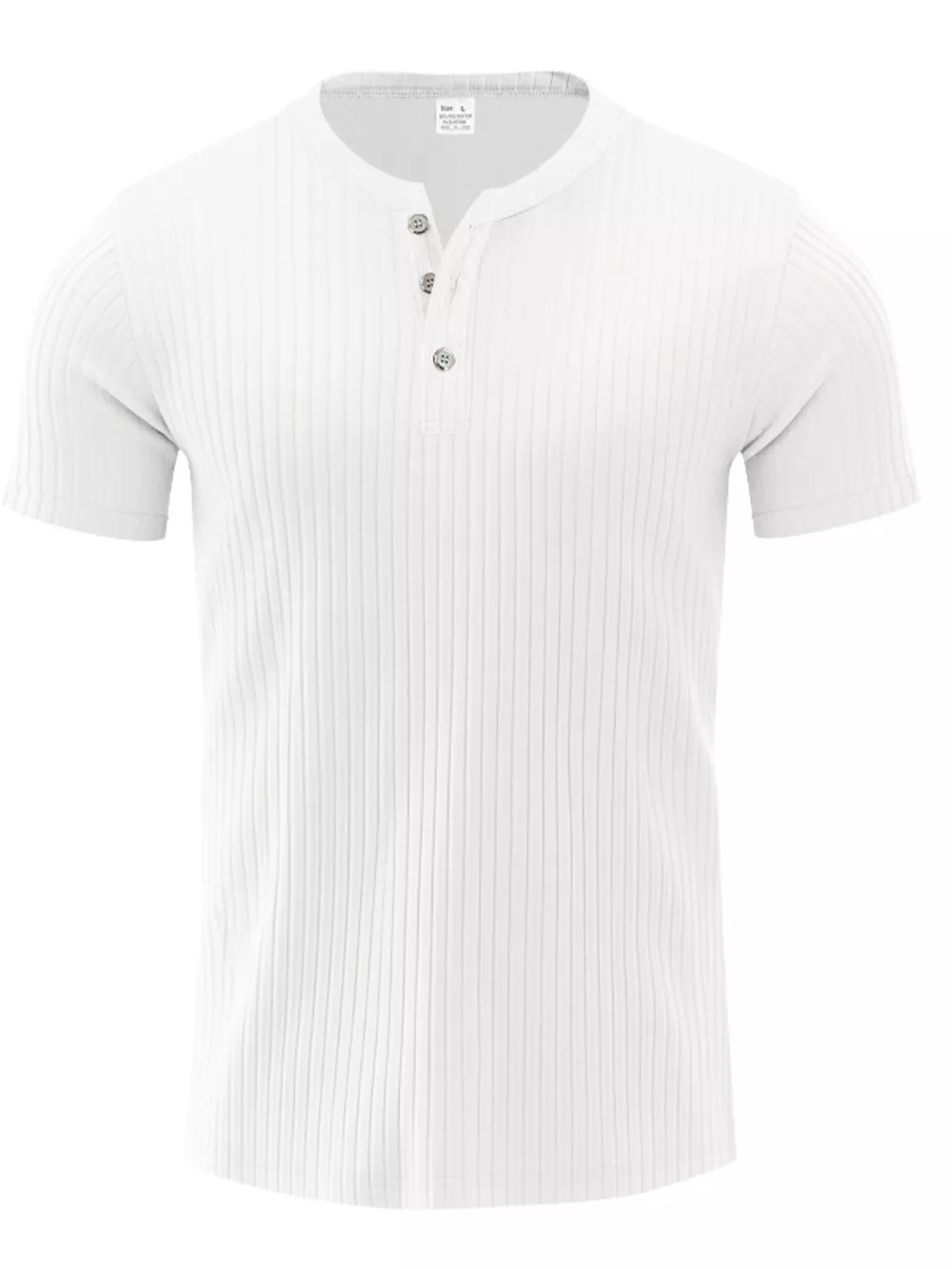 Men's Full Size Ribbed Button-Down Casual T-Shirt Plus Size, image 5