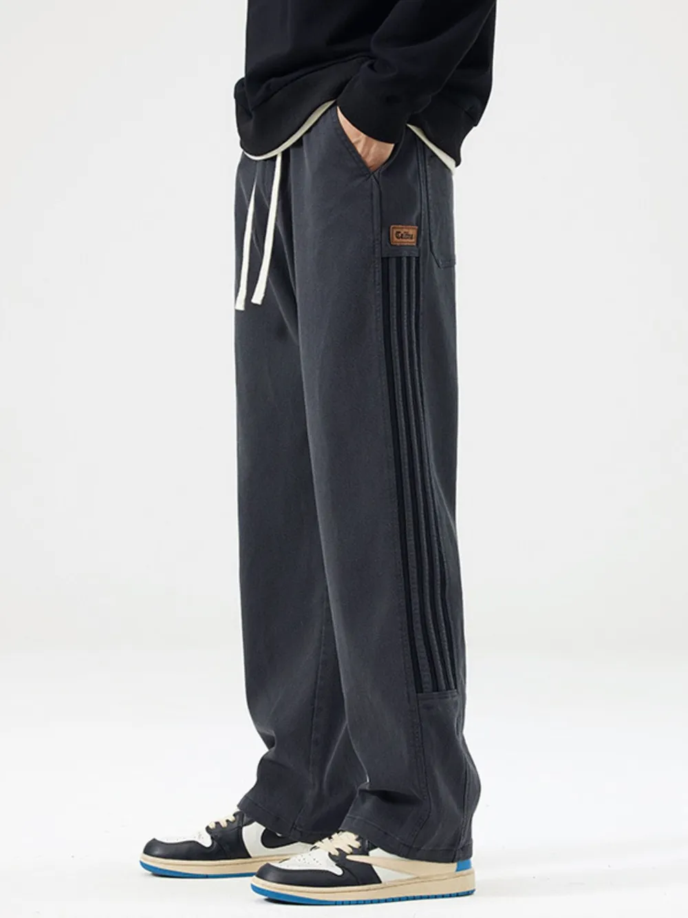 Men's Full Size Drawstring Wide Leg Pants Plus Size, image 3