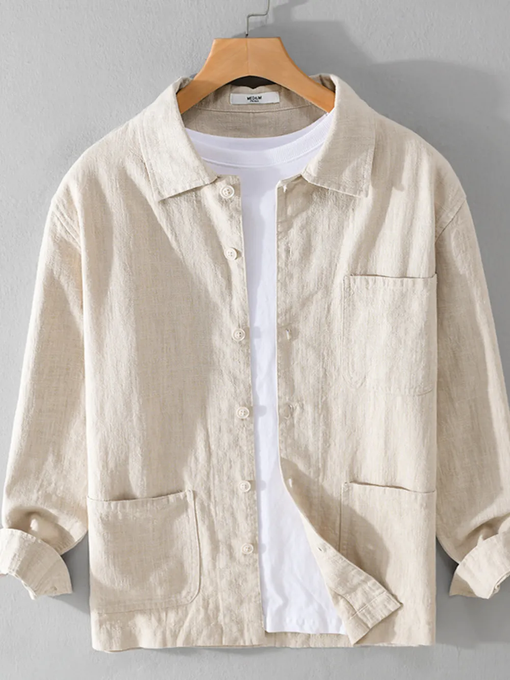 Men's Plus Size Button-Up Shirt with Chest Pocket, image 6