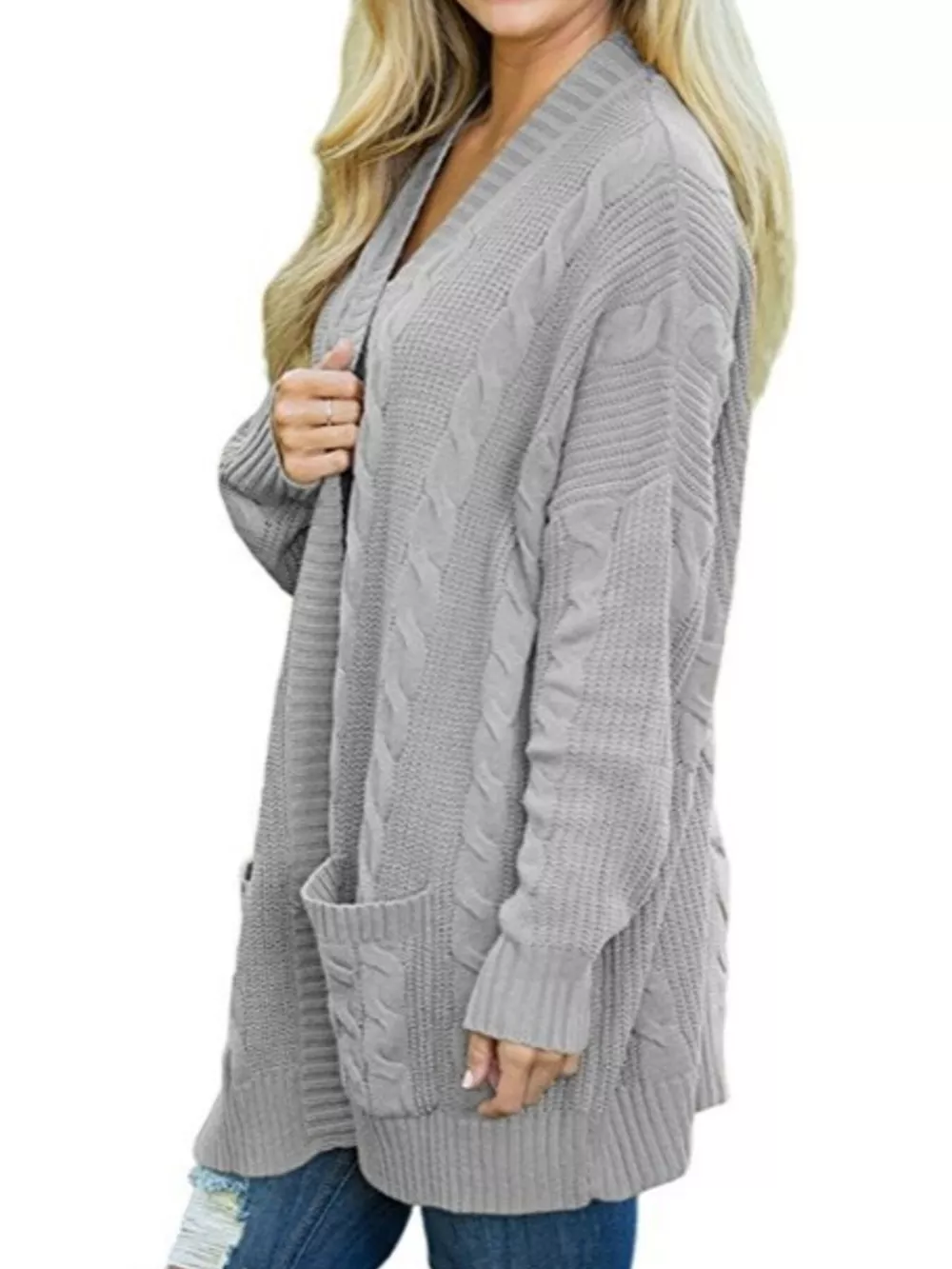 Chunky Knit Open Front Cardigan, image 13