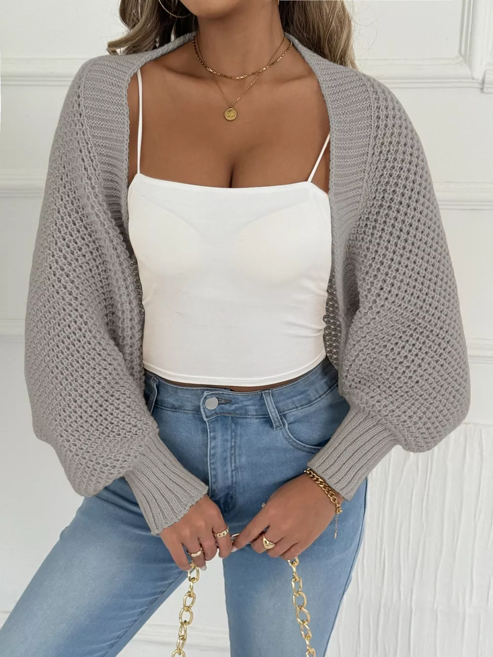 Open Front Batwing Sleeve Cardigan, image 16