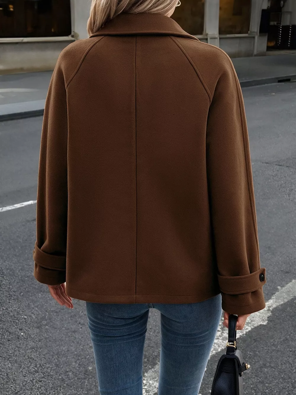Single-Breasted Raglan Sleeve Outerwear, image 6