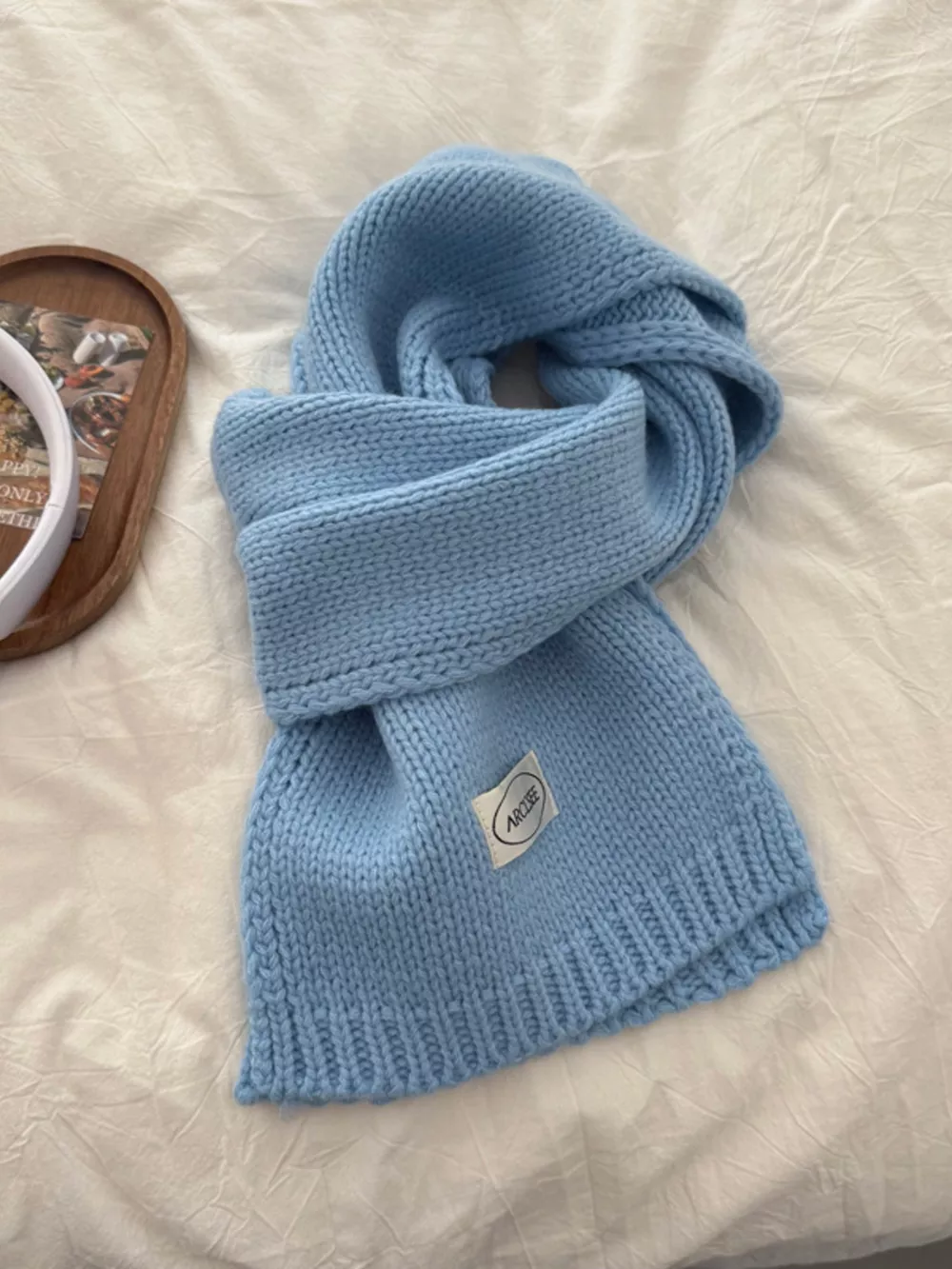 Solid Color Knitted Winter Scarf, image 3