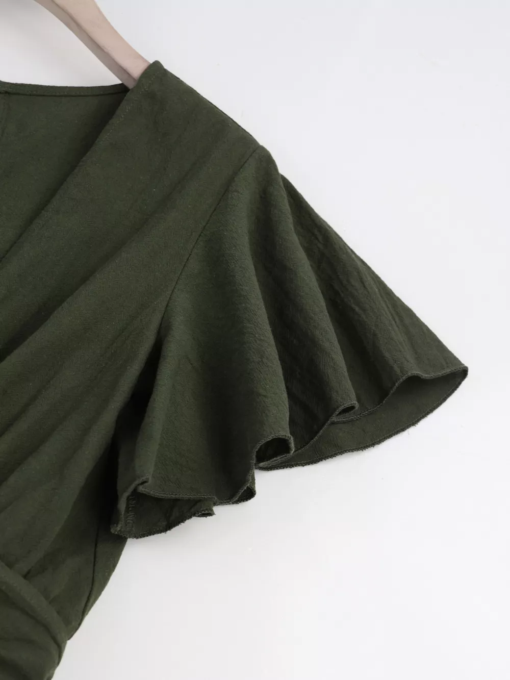 Tie Waist Flutter Sleeve Romper, image 7