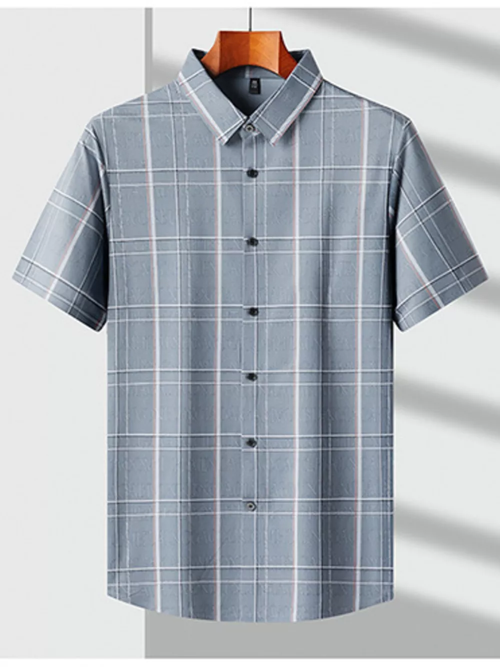 Men's Plus Size Plaid Button Up Short Sleeve Shirt, image 3