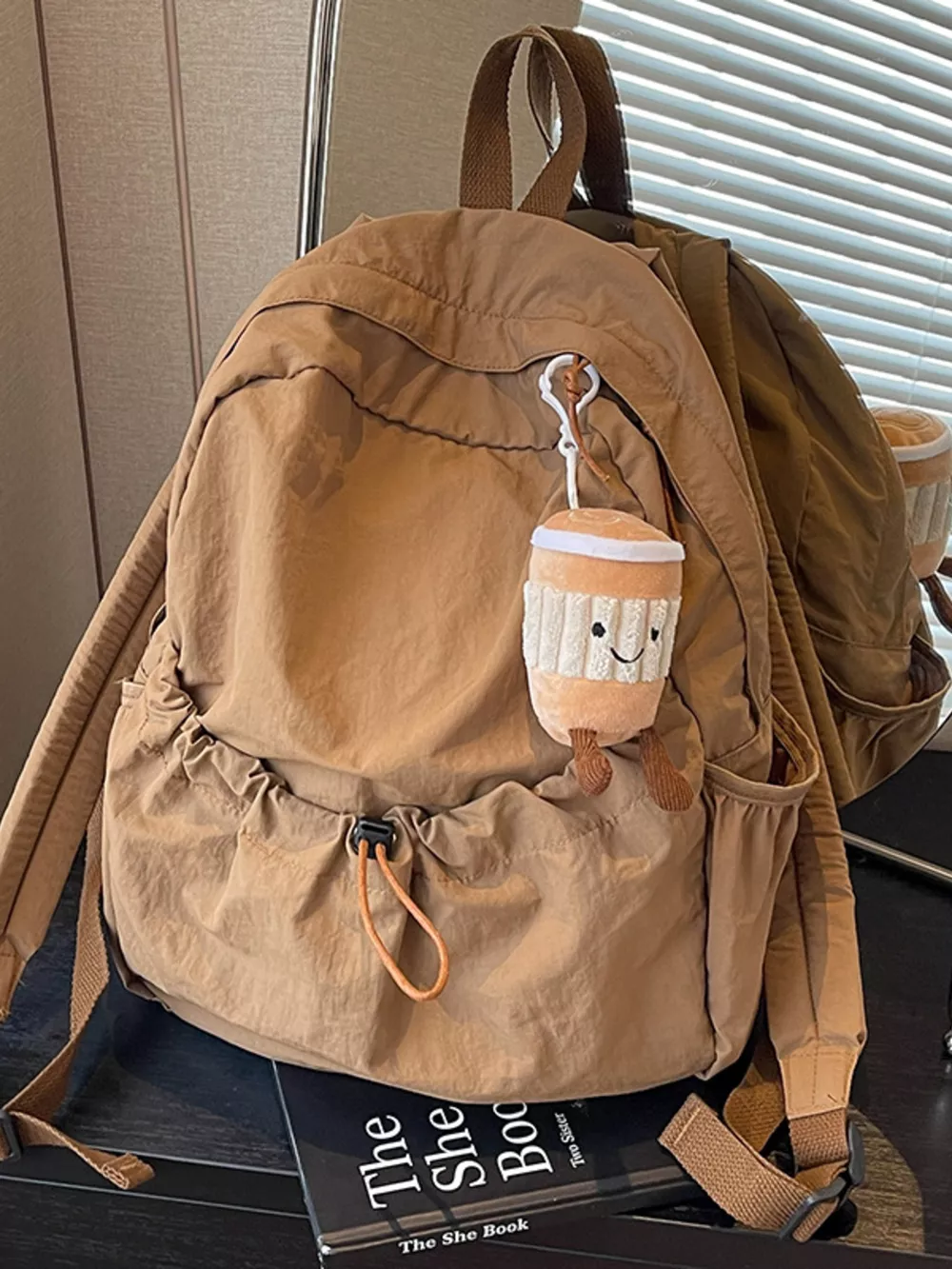 Casual Lightweight Drawstring Backpack Bag, image 3