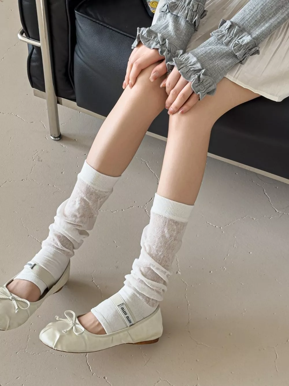 Sheer Leg Warmer Style Socks, image 14