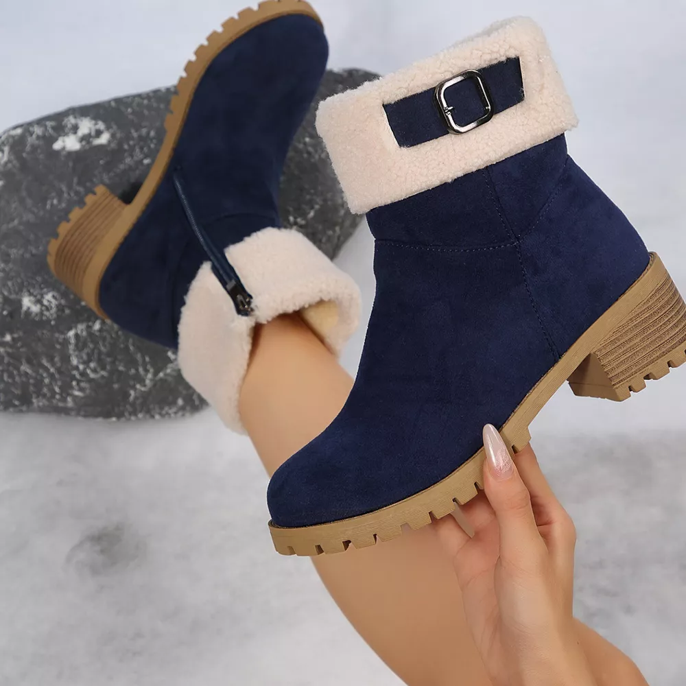 Round Toe Block Heels Boots, image 9