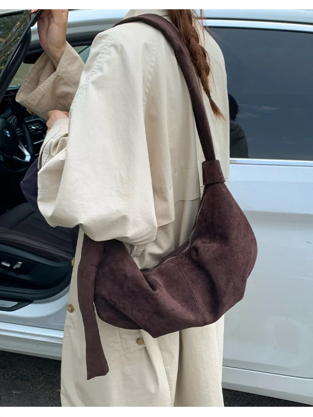 Knotted Strap Crescent Crossbody Bag, image 8