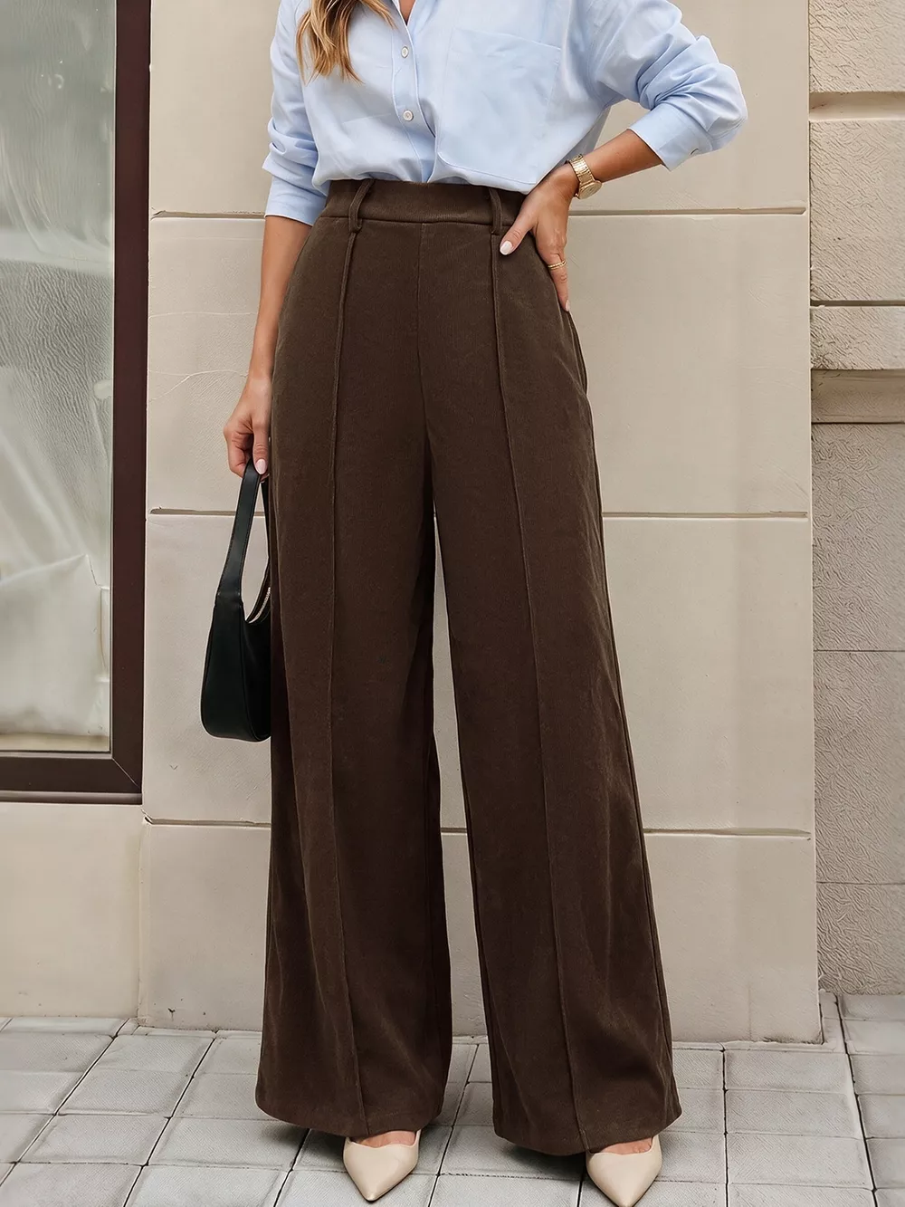 High-Waisted Wide-Leg Pants, image 3