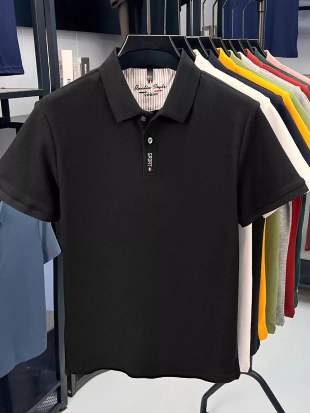 Men's Plus Size Button Detail Short Sleeve Polo