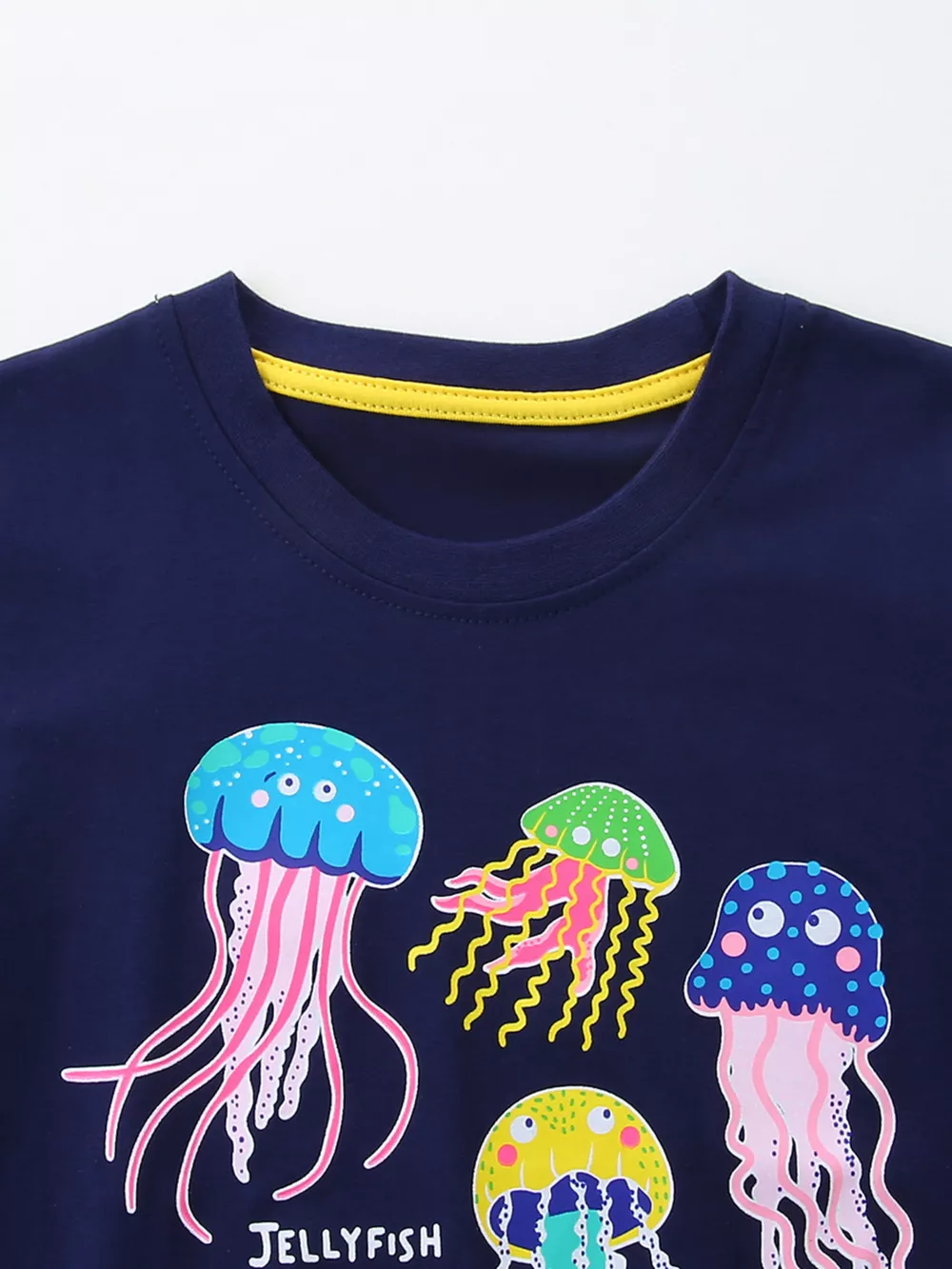 Children's Colorful Jellyfish Graphic Short Sleeve T-Shirt, image 2