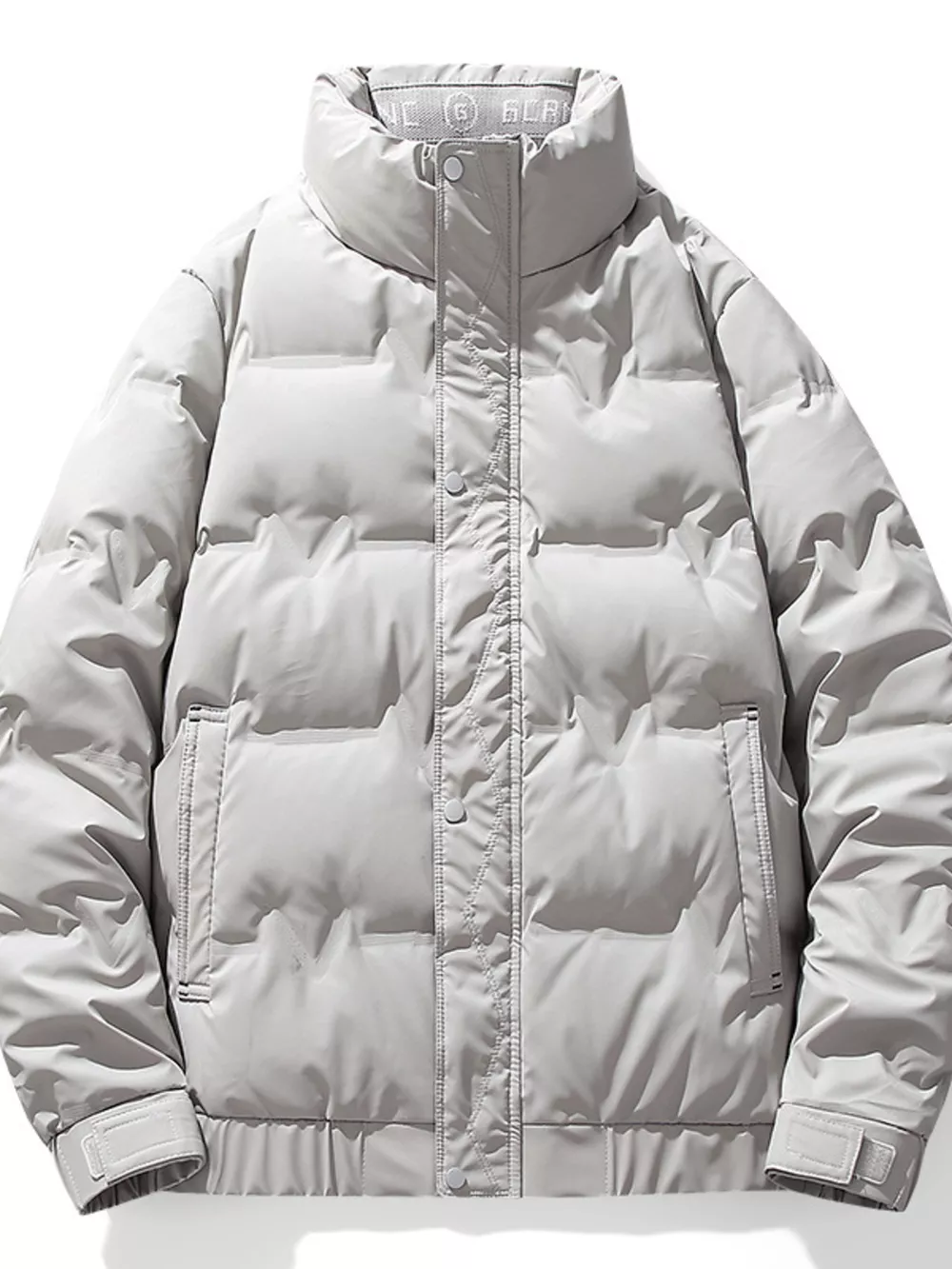 Men's Plus Size Stand Collar Puffer Jacket, image 2