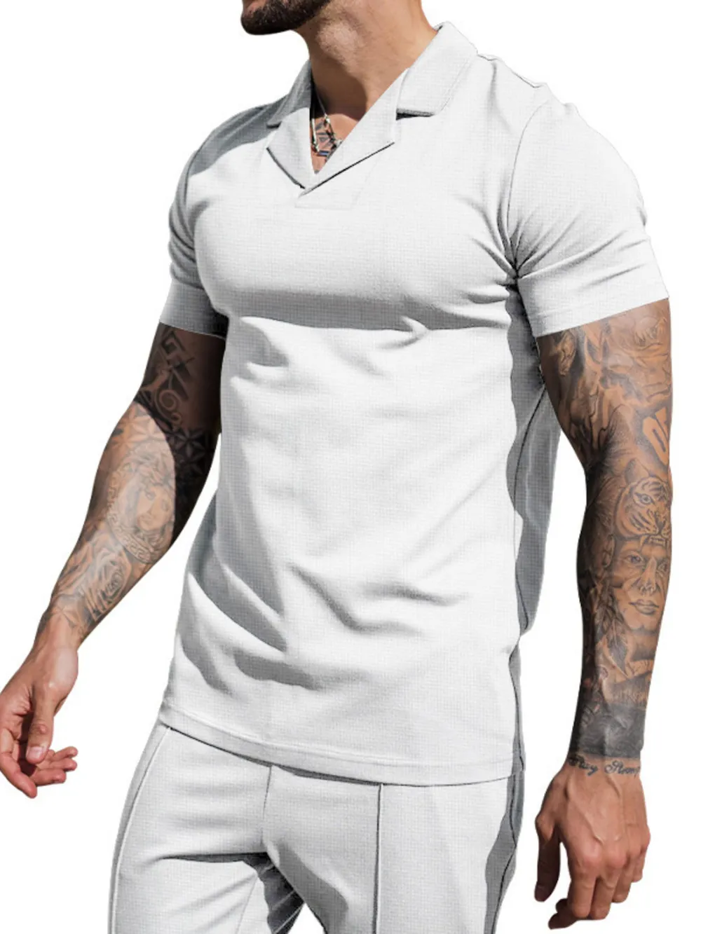 Men's Plus Size Short Sleeve Top and Shorts Set, image 3