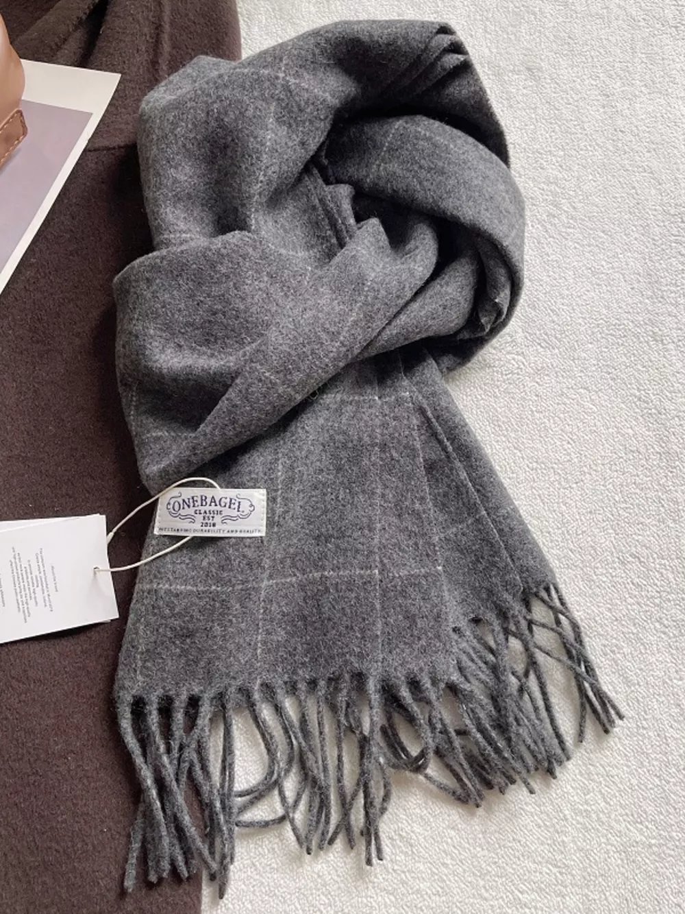 Plaid Fringe Scarf