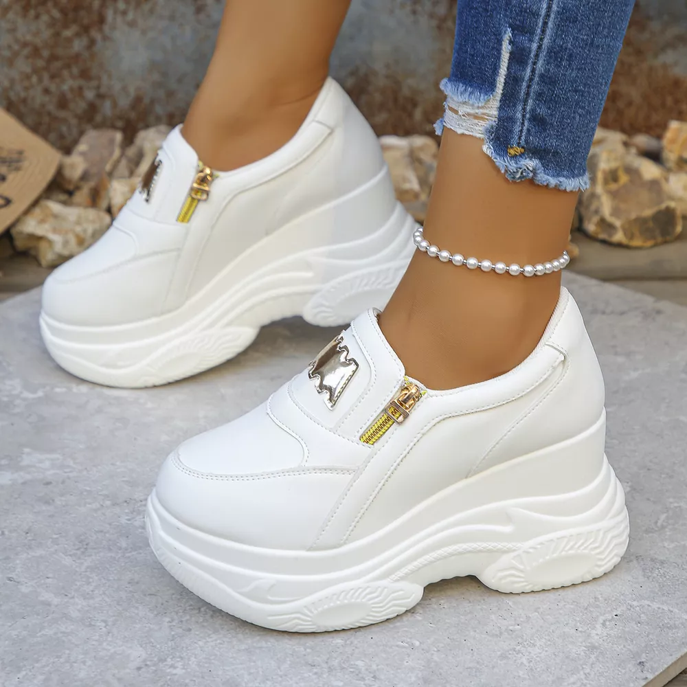 Round Toe Platform Sneakers, image 3