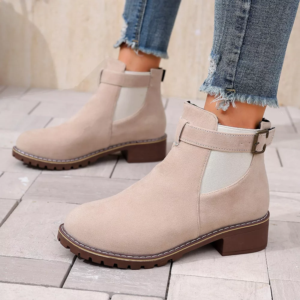 Round Toe Block Heels Boots, image 13
